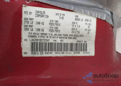 1995 Jeep Grand Cherokee Laredo z USA, uszkodzony, nr VIN 1J4GZ58Y3SC737247